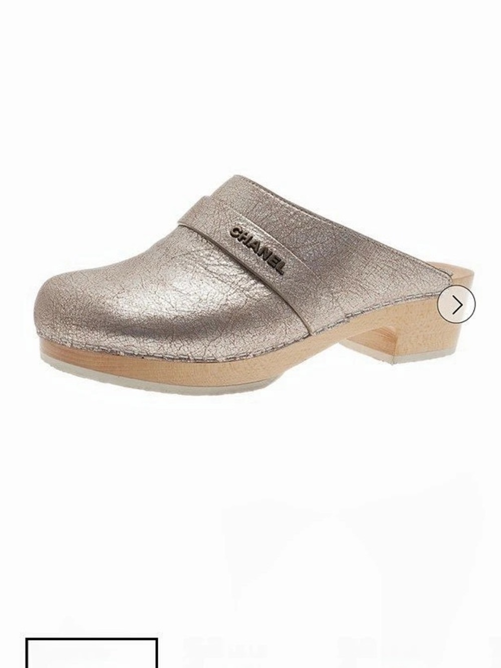 Chanel Metallic Leather Mules EU 38.5